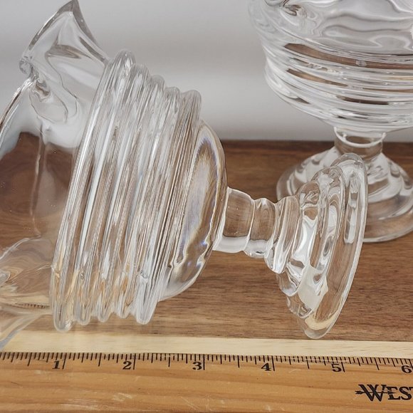 2) Partylite Sundae Pillar Candle Holder P7626 heavy crystal glass - Picture 14 of 16